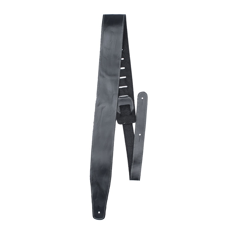 Perri’s Leathers Baseball Leather Series 2.5 in. Guitar Strap – Black