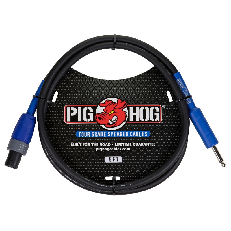 Pig Hog PHSC5S14 Speaker Cable, Speakon to 1/4 in. – 5 ft.