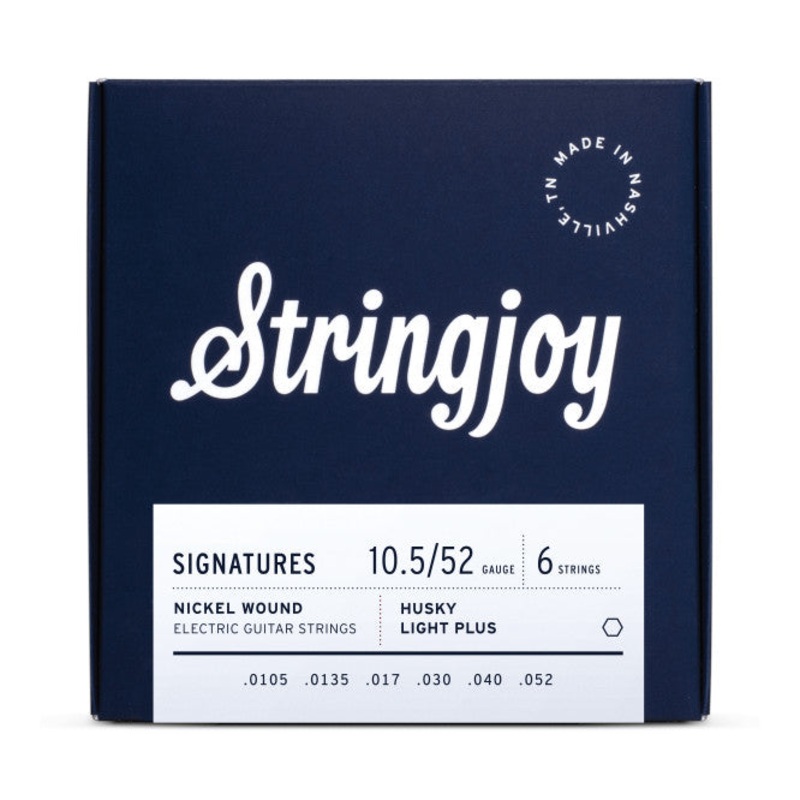 Stringjoy Signatures Nickel Wound Electric Guitar Strings – Husky Light Plus Gauge – 10.5-52