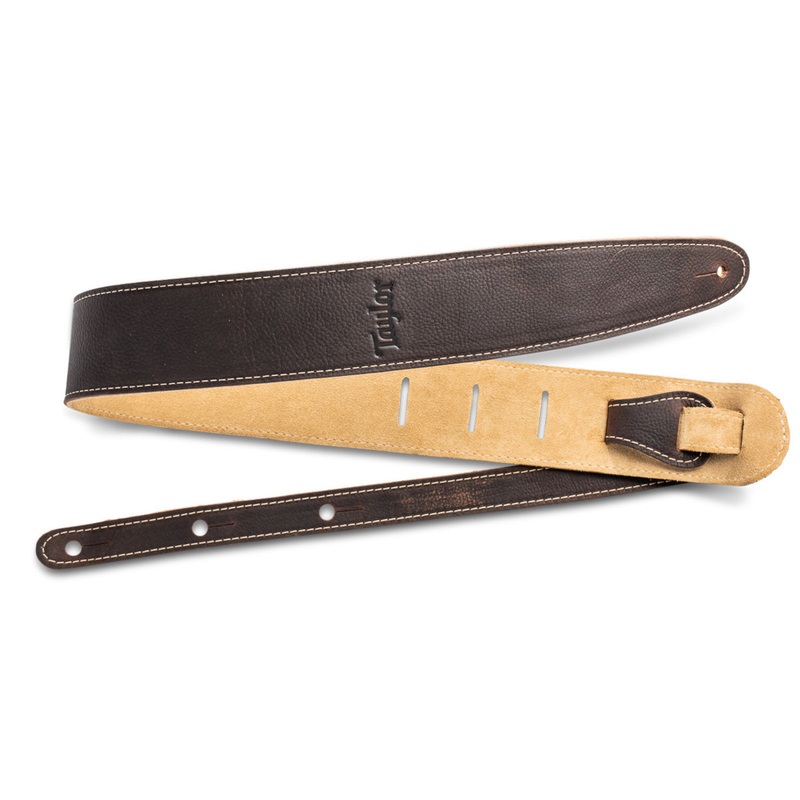Taylor 2.5 in. Leather Guitar Strap – Suede Back – Chocolate Brown