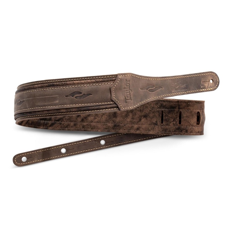 Taylor Element Distressed Leather 2.5 in. Guitar Strap – Dark Brown
