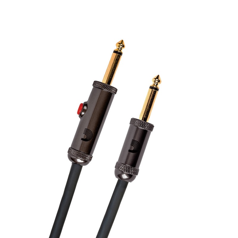 D’Addario Circuit Breaker Instrument Cable – Straight to Straight – Latching Switch – 10 ft.