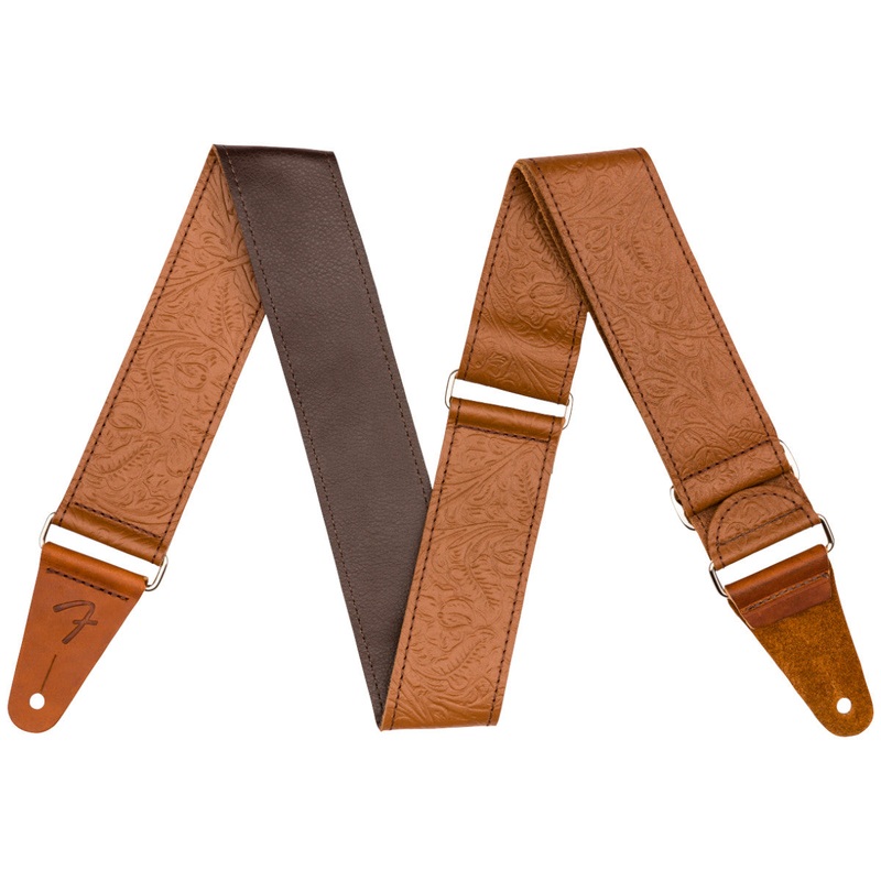 Fender 2 in. Tooled Leather Guitar Strap – Brown