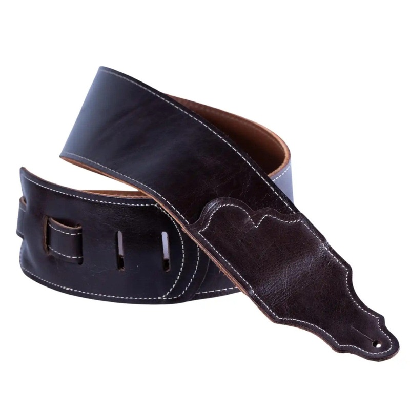 Franklin Strap 3 in. Jackson Hole Aged Leather Guitar Strap – Chocolate