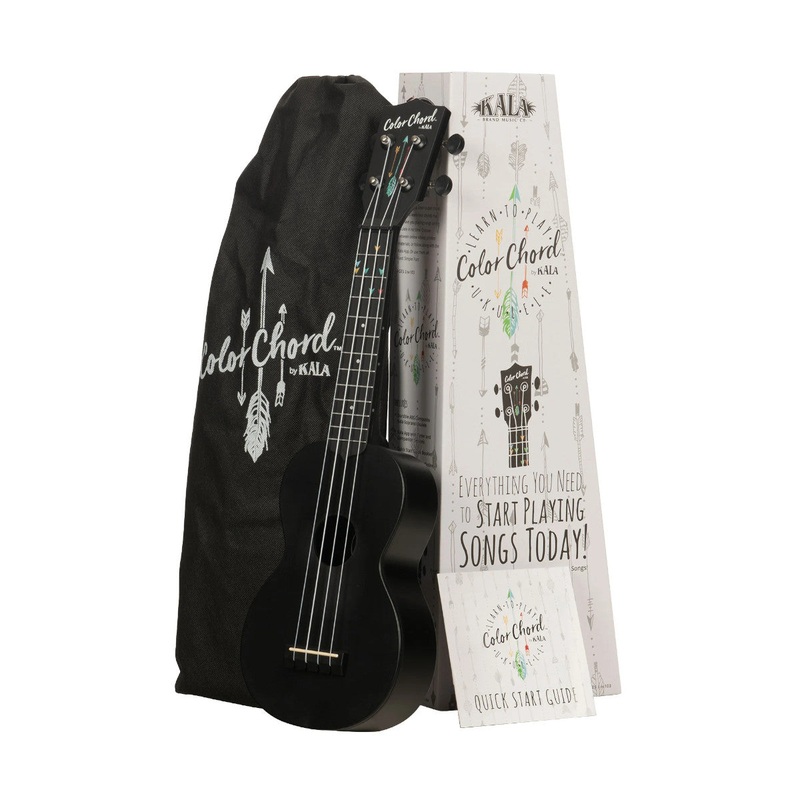 Kala Learn To Play Color Chord Ukulele Starter Kit – Soprano – Black