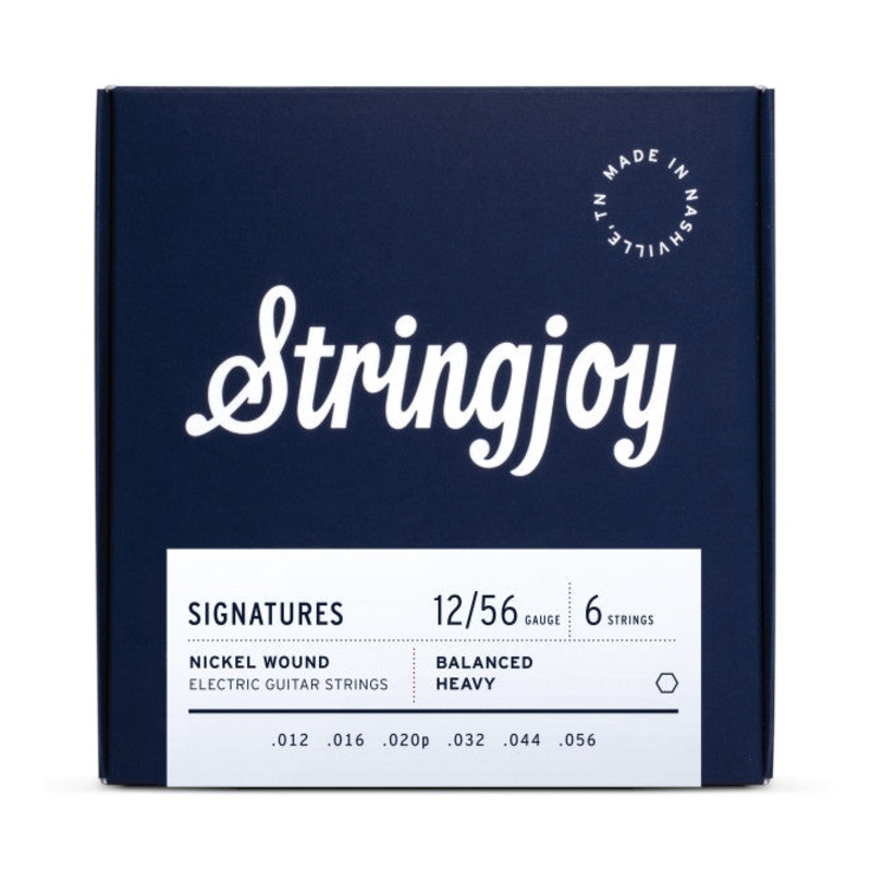 Stringjoy Signatures Nickel Wound Electric Guitar Strings – Balanced Heavy Gauge – 12-56