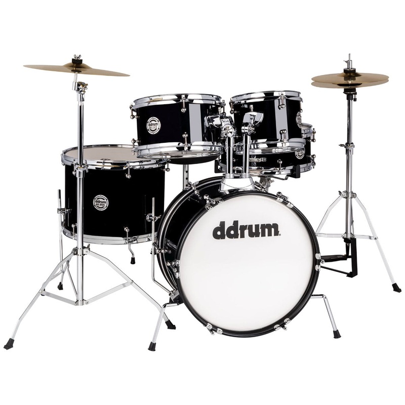 ddrum D1 Junior Complete Drum Set w/ Cymbals – Midnight Black