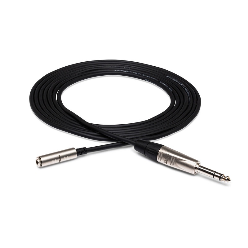 Hosa Pro HXMS-010 Headphone Adapter Cable, REAN 3.5mm TRS to 1/4in TRS – 10ft