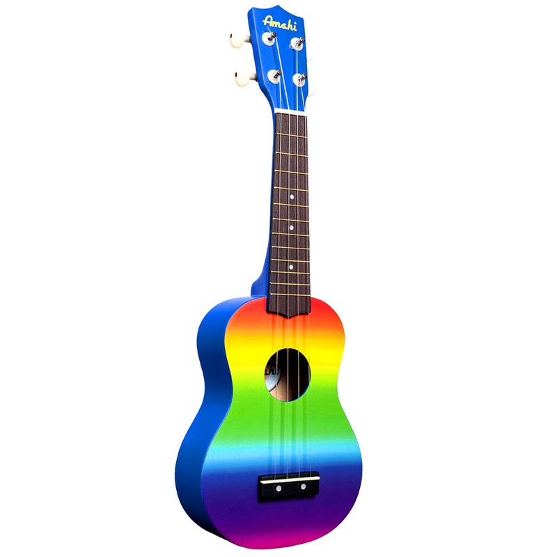 Amahi DDUK1 Soprano Ukulele with Gradient Rainbow Design