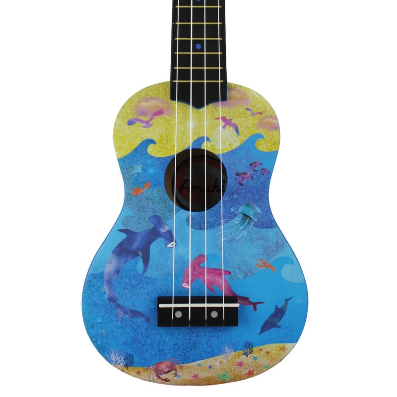 Amahi DDUK21 Soprano Ukulele –  Under the Sea Design