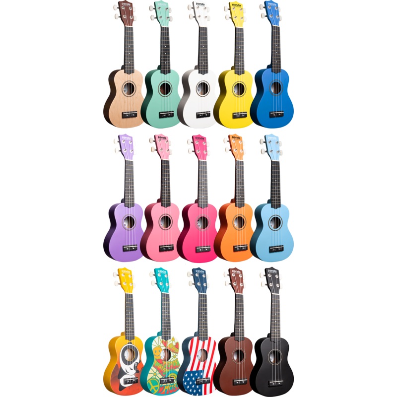 Amahi PANDA2 Peace Love Design Soprano Ukulele w/bag