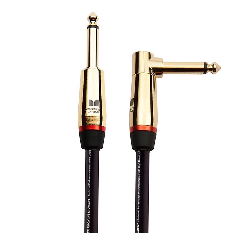 Monster Prolink Rock Instrument Cable – Straight to Right Angle – 12ft