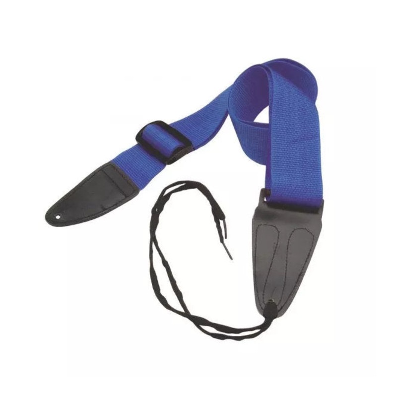 On-Stage GSA10BL Guitar Strap with Leather Ends – Blue