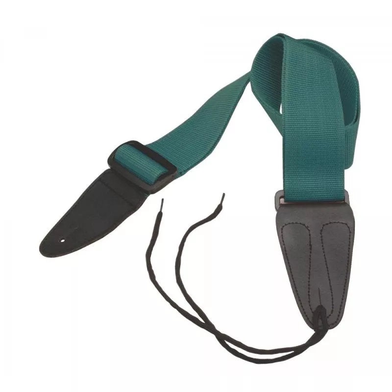 On-Stage GSA10GE Guitar Strap with Leather Ends – Green