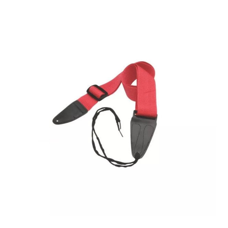 On-Stage GSA10RD Guitar Strap with Leather Ends – Red