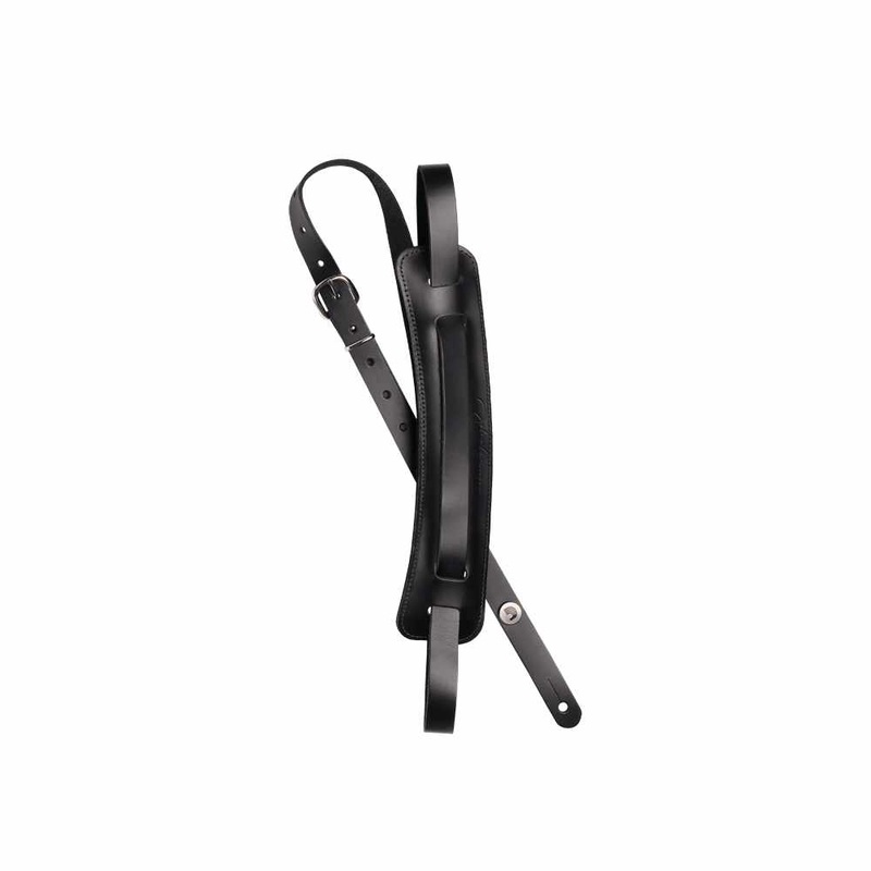 D’Addario John Lennon Guitar Strap – Black Leather with Shoulder Pad
