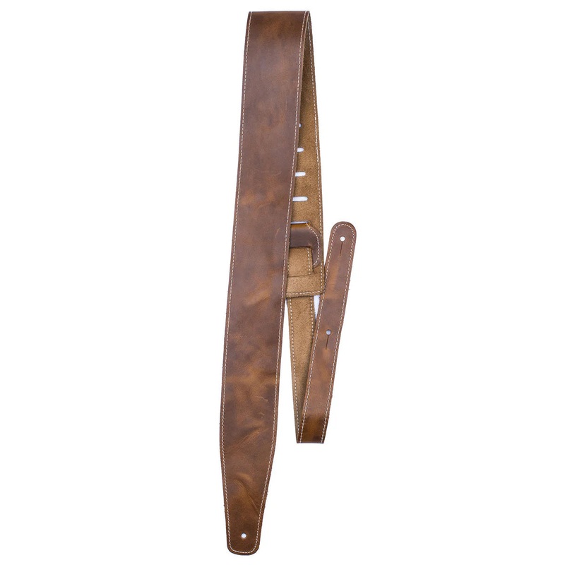 Perri’s Leathers 2.5in Tan Baseball Leather Guitar Strap