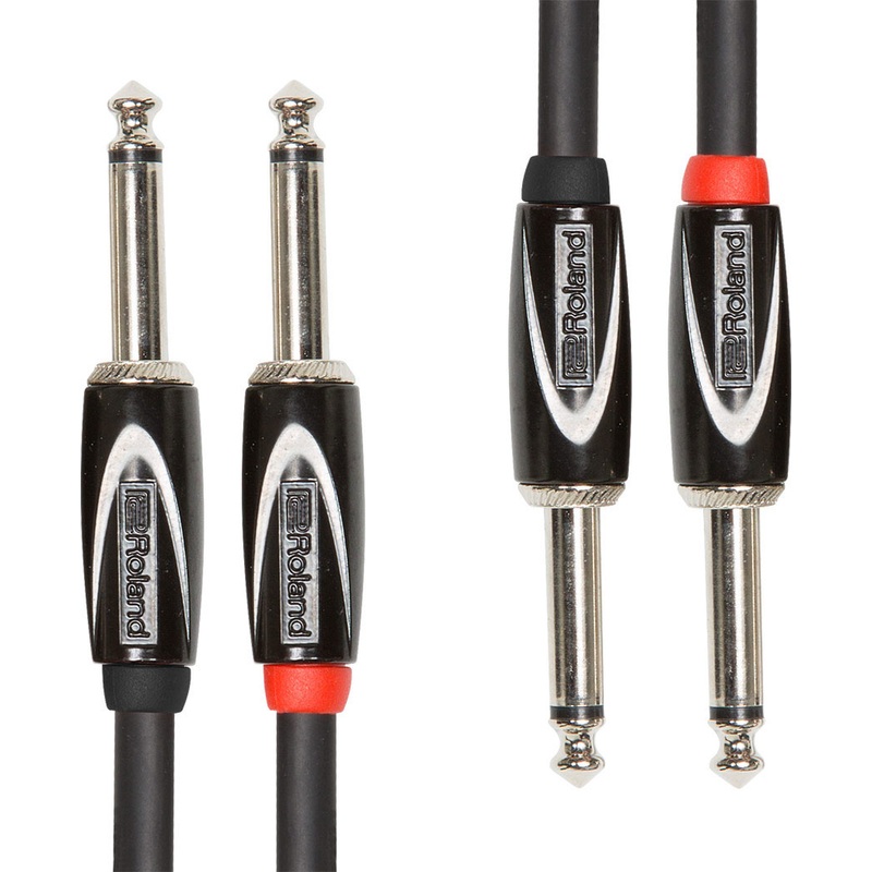Roland RCC-3-2814 Black Series Interconnect Cable, Dual 1/4 in. to 1/4 in. – 3 ft.