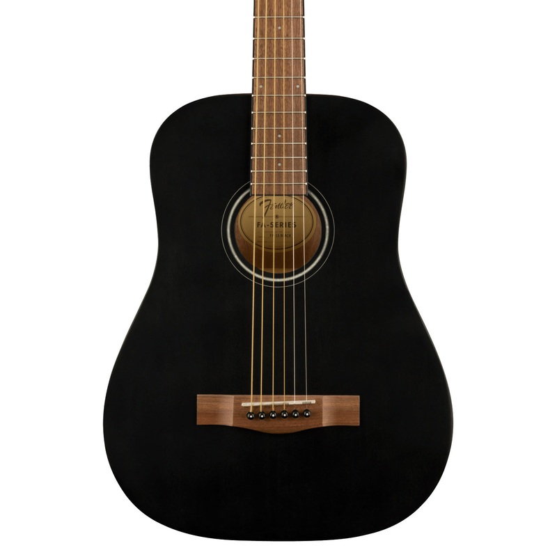 Fender FA-15 3/4 Scale Steel String Acoustic Guitar with Gig Bag, Walnut Fingerboard – Black