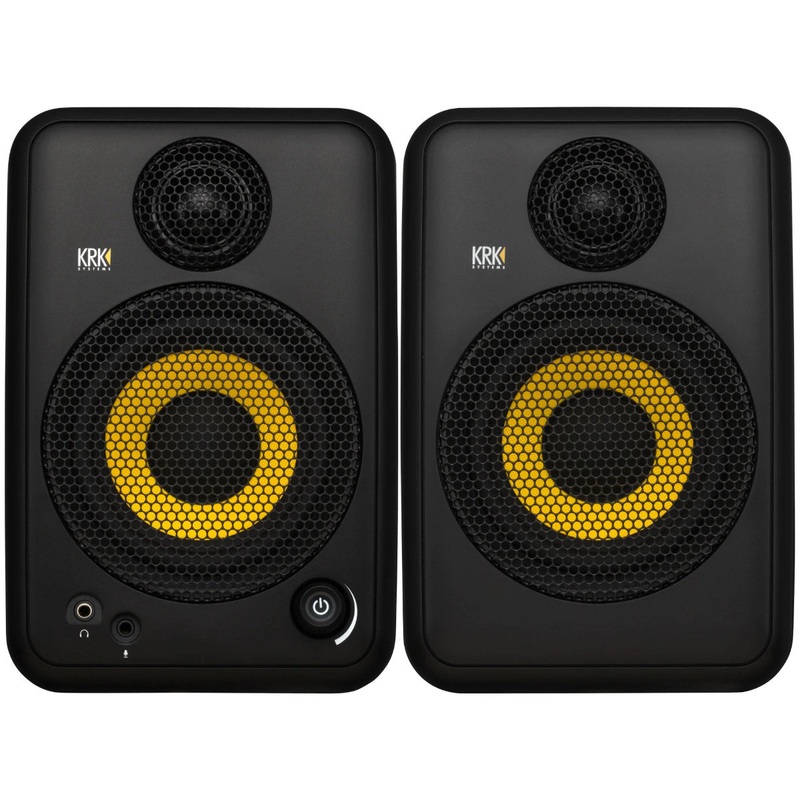 KRK Systems GoAUX 4 Portable Powered Studio Monitor Pair – Black