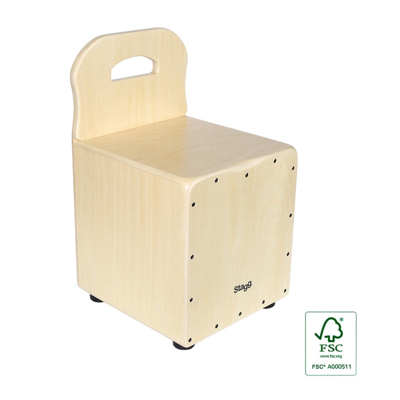 Stagg Basswood Kid’s Cajn w/ EasyGo Backrest – Natural-Coloured Front Board
