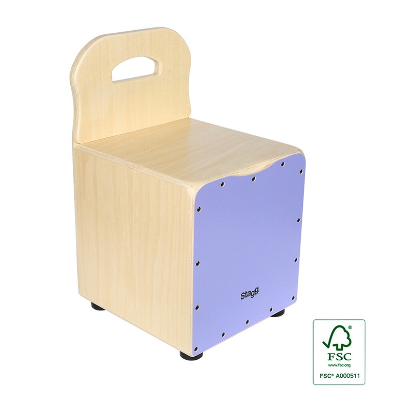 Stagg Basswood Kid’s Cajn w/ EasyGo Backrest – Purple Front Board