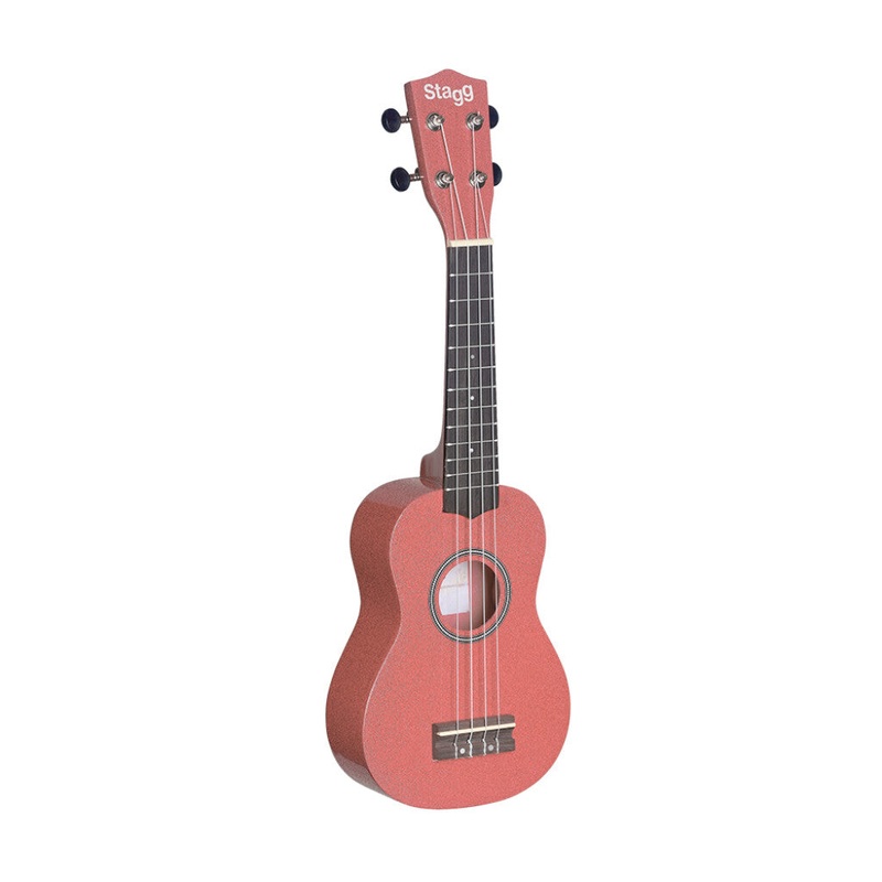 Stagg Soprano Ukulele w/ Black Nylon Gigbag – Lips Pink
