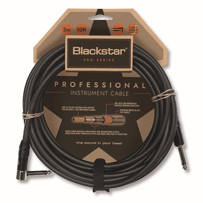 Blackstar Pro Series Instrument Cable – Straight to Right-Angle – 10 ft
