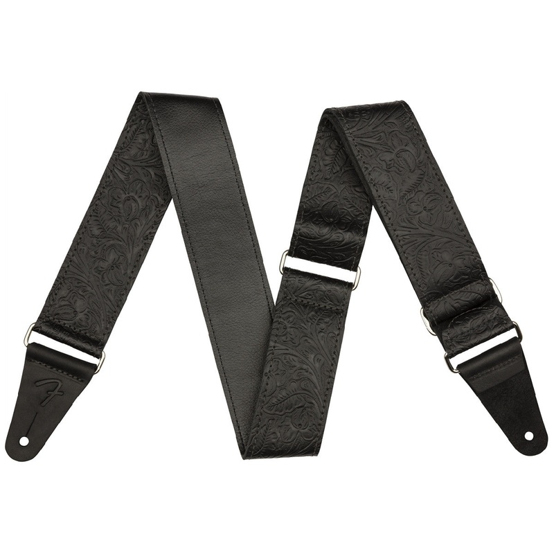 Fender Tooled Leather 2 in. Guitar Strap – Black