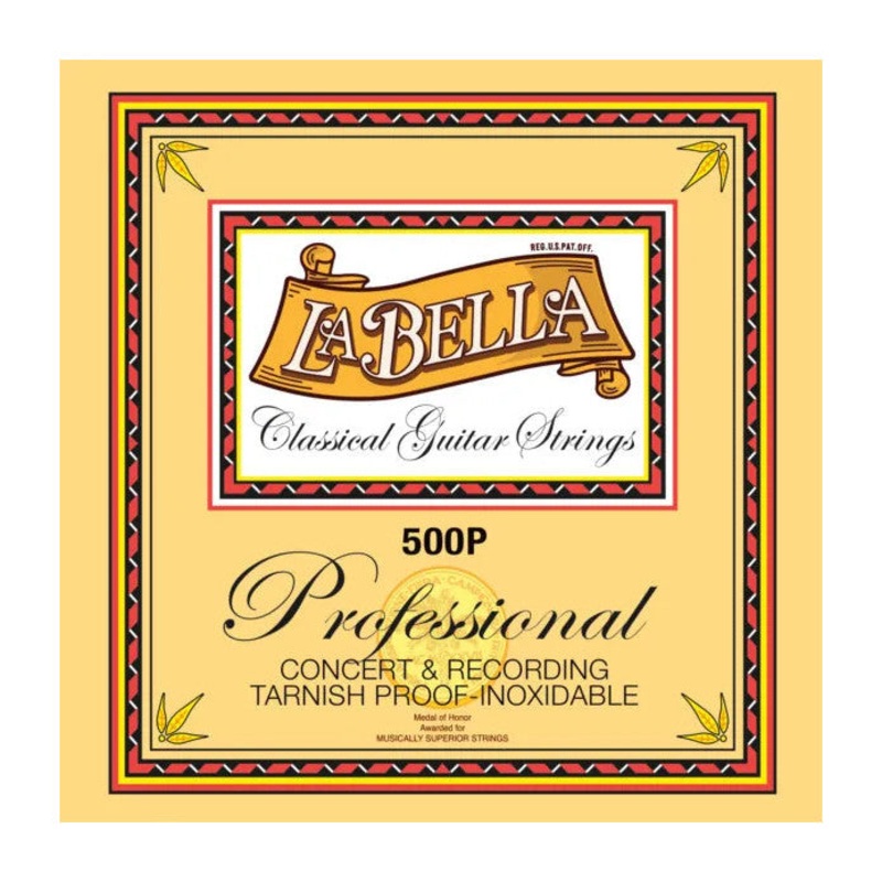 La Bella 500P Professional Concert & Recording Nylon Guitar Strings – Medium-Hard Tension
