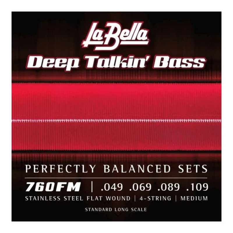 La Bella 760FM Deep Talkin’ Bass Flat Wound Bass Strings – Medium – 49-109