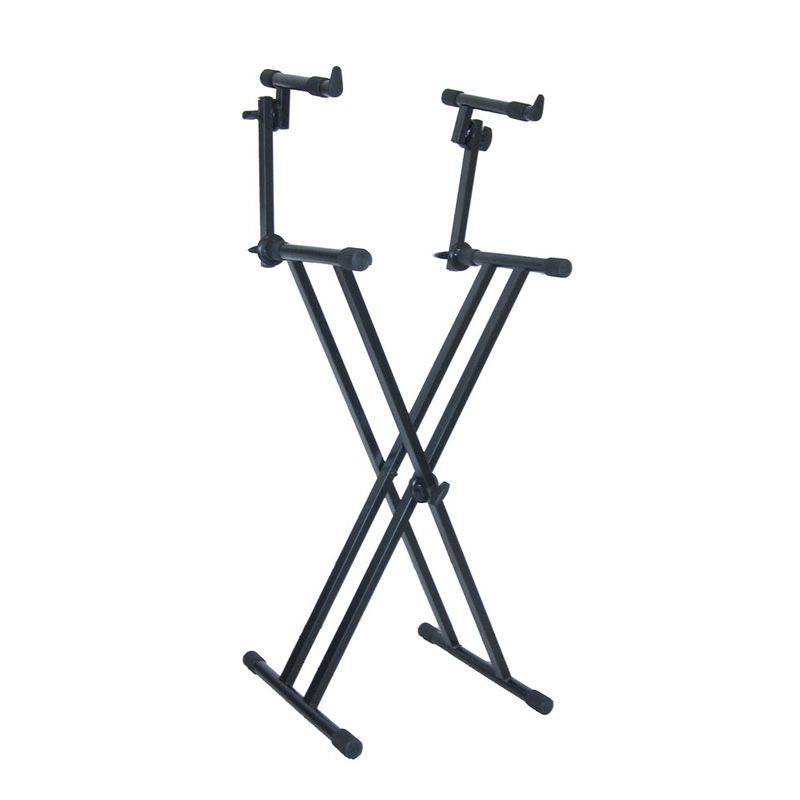 Quik-Lok T-22 Keyboard Stand, Double Tier, 2x Brace