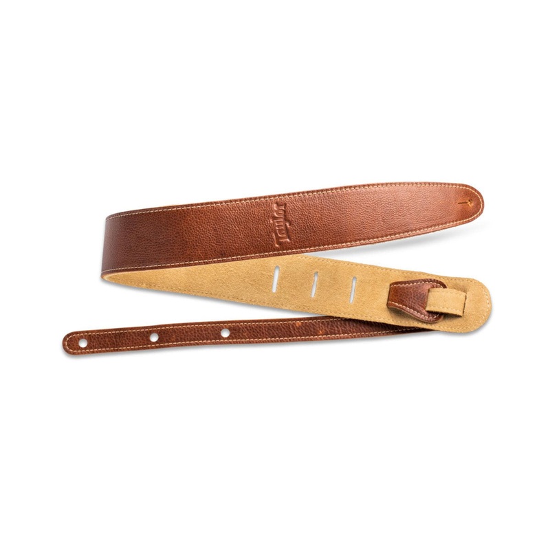 Taylor 2.5 Leather Guitar Strap – Suede Back – Medium Brown