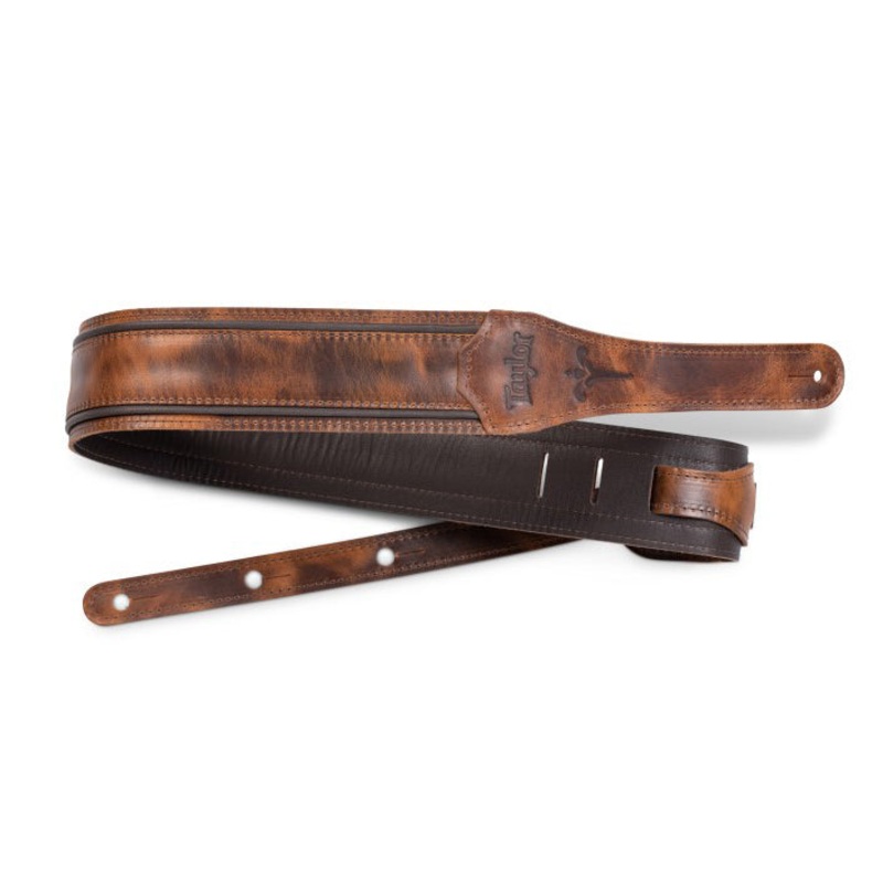 Taylor 4125-25 Fountain Leather 2.5 in. Guitar Strap – Weathered Brown