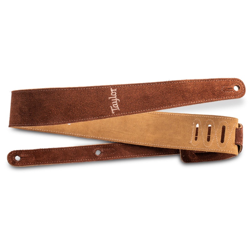 Taylor Embroidered Suede 2.5 in. Guitar Strap – Chocolate Brown