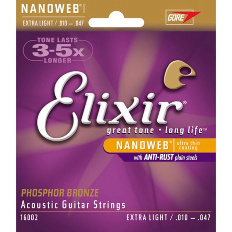 Elixir 16002 Acoustic Phosphor Bronze With Nanoweb Coating