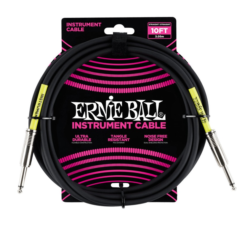 Ernie Ball Classic Instrument Cable – Straight/Straight – 10 ft. – Black