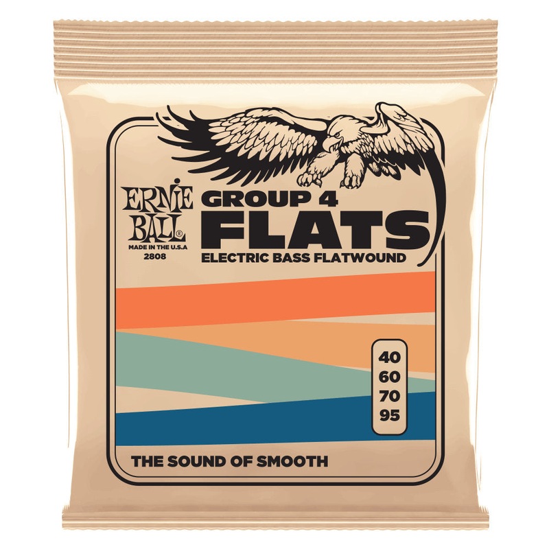 Ernie Ball Group 4 Stainless Steel Flatwound Electric Bass Strings  – 40-95 Gauge