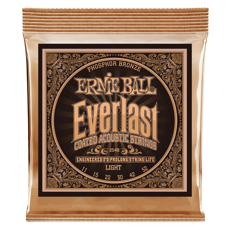 Ernie Ball Light Everlast Coated Phosphor Bronze Acoustic Guitar Strings – 11-52 Gauge
