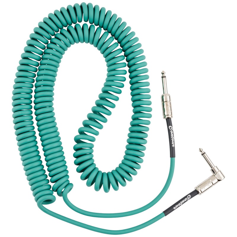 Fender Contour Series Coil Instrument Cables – 30ft – Sherwood Green