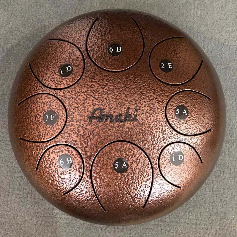 10 inch Steel Tongue Drum-Bronze 8 Note-D Major Pentatonic