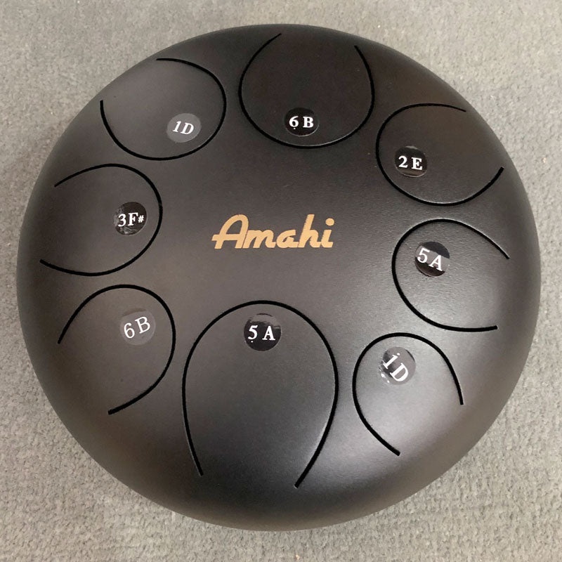 10inch Steel Tongue Drum- Black 8 Note-D Major Pentatonic