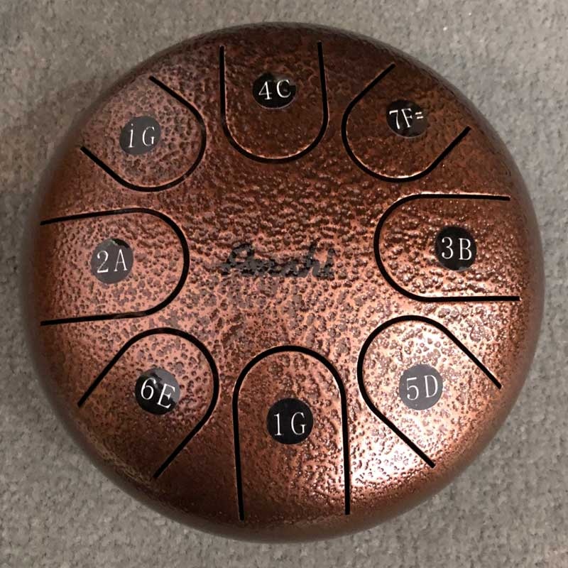 6 inch Steel Tongue Drum-Bronze 8 Note-G Major