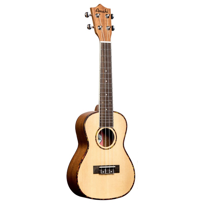 Amahi UK225C Classic Spruce Top Mahogany Concert Ukulele with Gig Bag
