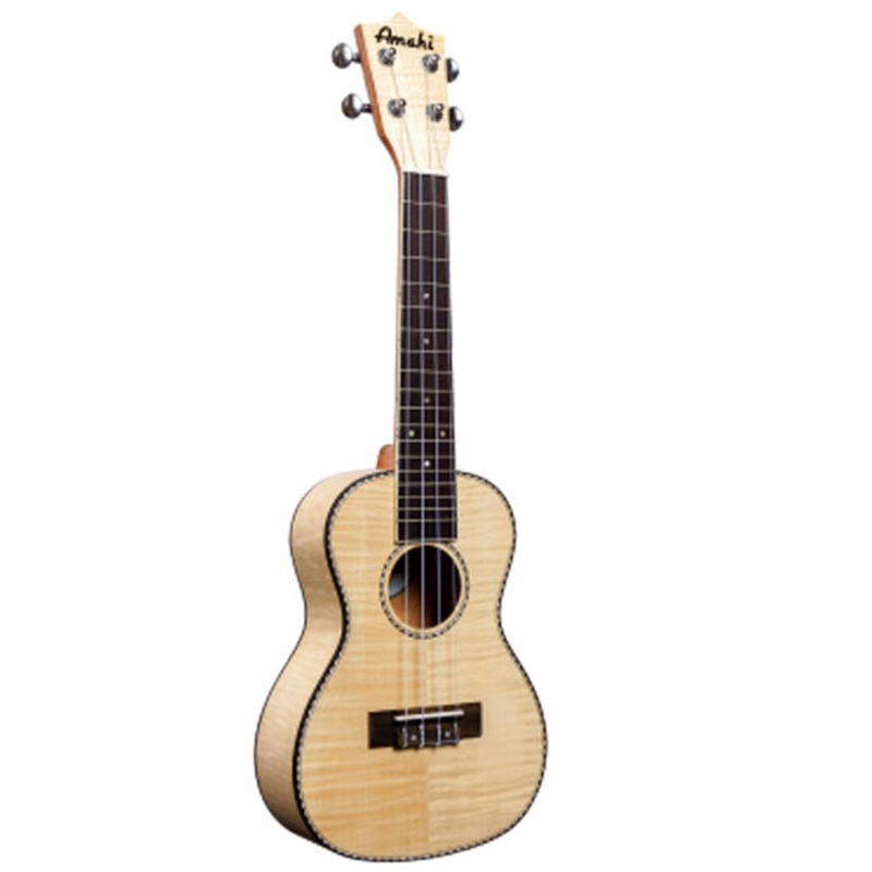 Amahi UK550C Concert Classic Flamed Maple Ukulele with Gig Bag