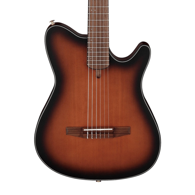Ibanez FRH10NBSF Thinline Acoustic-Electric Nylon String Guitar – Brown Sunburst
