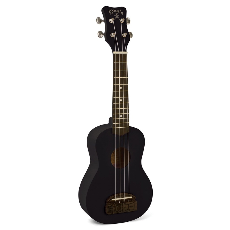 Kohala KT-SBK Tiki Soprano Ukulele – Black