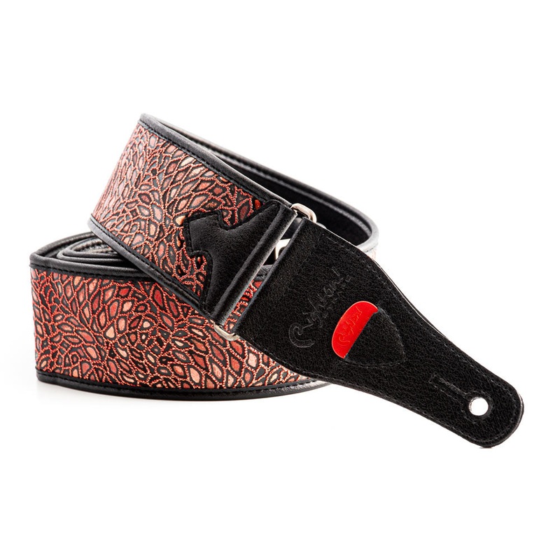 RightOn Talisman 2.3 in. Vegan Guitar Strap – Alien Red