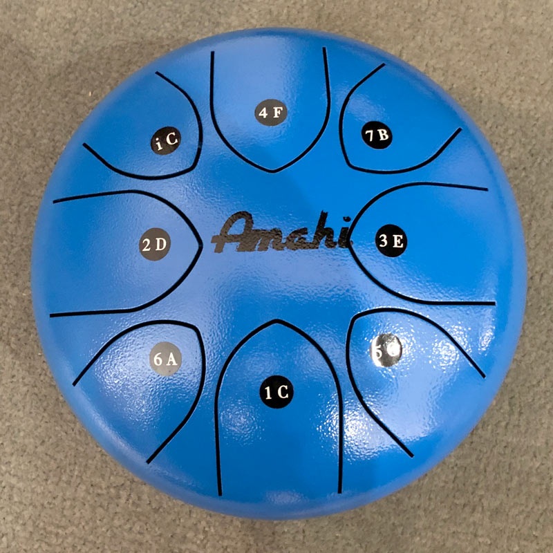 8 inch Steel Tongue Drum-Blue 8 Note-C Major