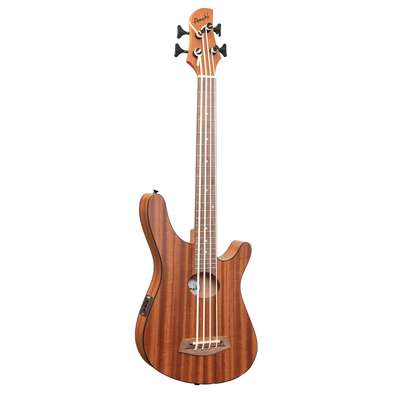 Amahi UB-BASS01 Uke Bass, Mahogany Double Cutaway Body